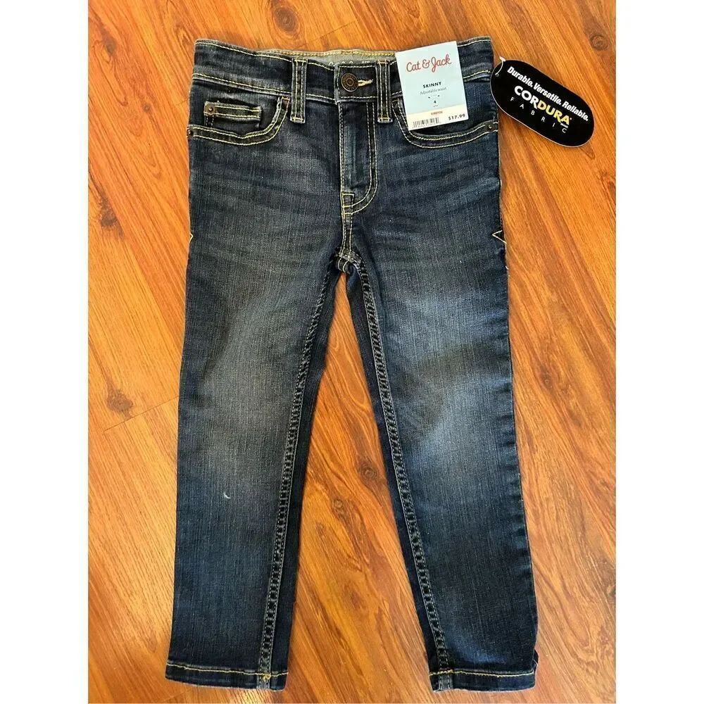 NWT Cat & Jack skinny jeans adjustable waist kids size 4 girls